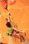 Adam Ondra competing in the final round at the Moscow WC