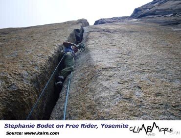 Stephanie Bodet on Free Rider (VI 5.12d) on El Cap